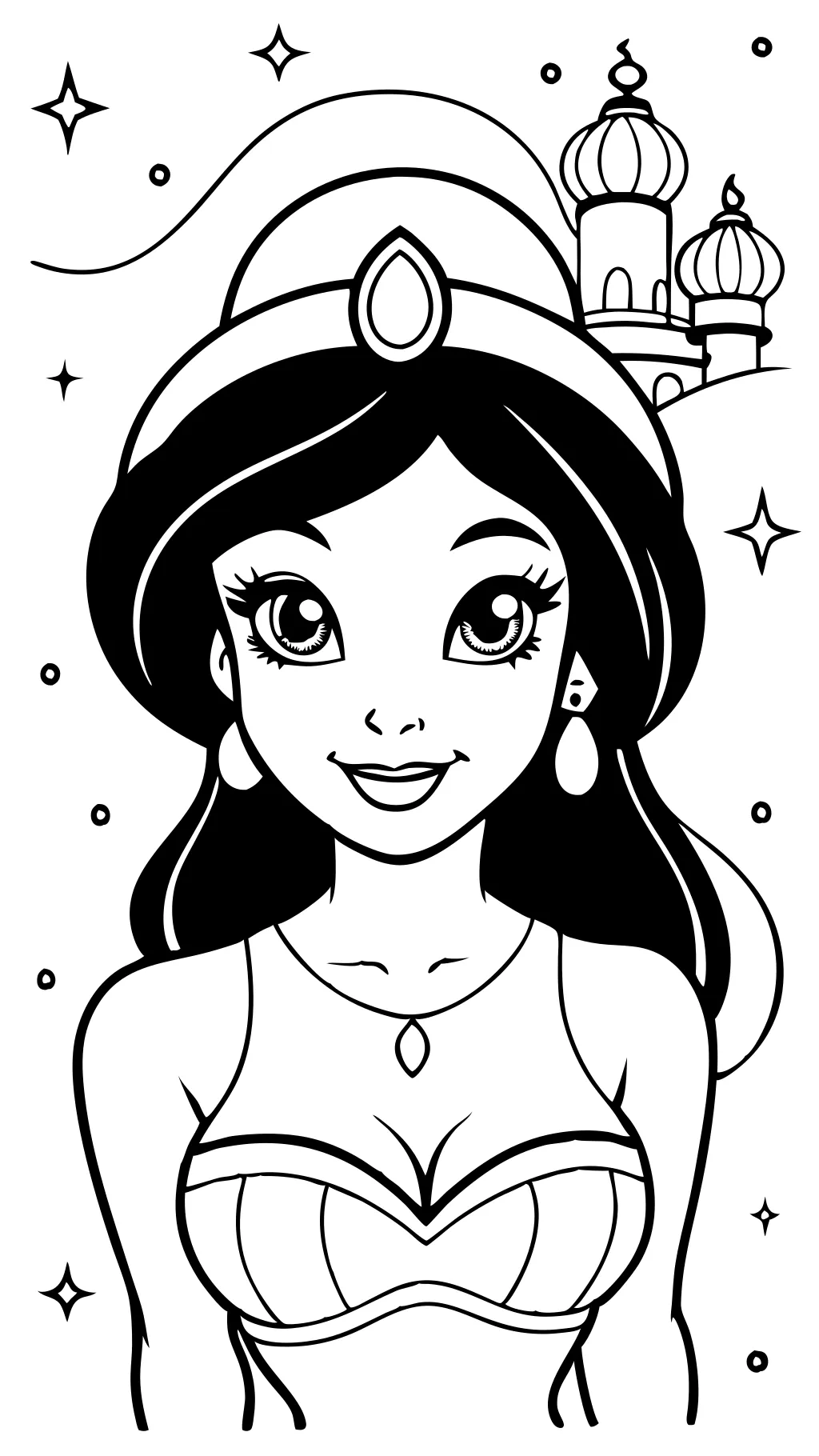 Páginas para colorear de Disney Princess Jasmine